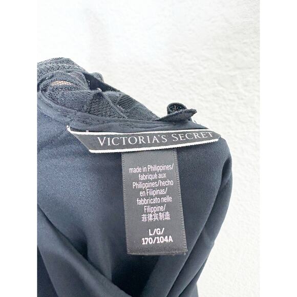 Victoria’s Secret Black Satin Butterfly Midi Slip Dress Sz Large Y2K Whimsigoth - Picture 5 of 9